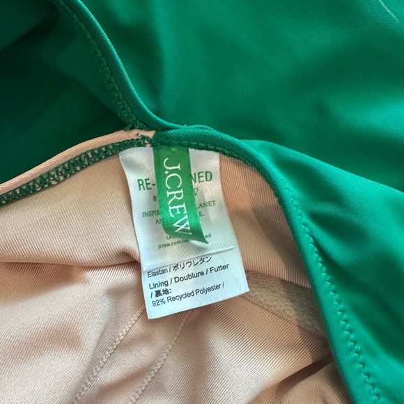 J Crew Women’s One Shoulder One-Piece Swimsuit - Green. Perfect for St. Patty’s - Picture 4 of 5